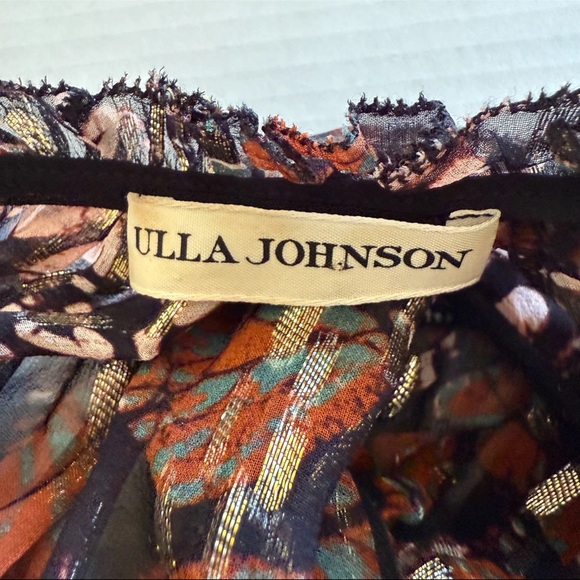 Ulla Johnson Womens  Silk Brown Metallic Top Size 2 Sleeveless - Picture 4 of 11